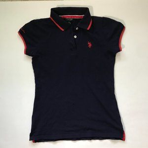 US Polo Assn Navy + Red Collared T-Shirt (Size XS)